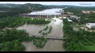 Raging waters at Tom Miller Dam and Red Bud Isle - OverAustin.com