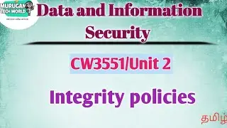 Integrity policies in data and information security tamil||DIS||CW3351||Anna University.