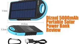 Dizaul Solar Charger 5000mAh Portable Solar Power Bank