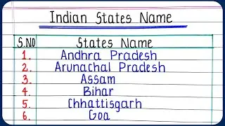 Indian states name | 28 States name of India | State name | indian states names in english