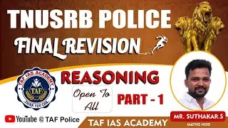 SUB - INSPECTOR | REASONING | REVISION | SUTHAKAR SIR  | TAF