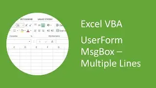 Excel UserForm MsgBox #3 - Message Box with Multiple Lines (VBA)