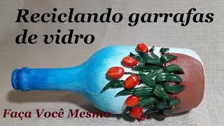 GARRAFA DECORADA - TULIPAS COM MASSA DE BISCUIT @luci buzo