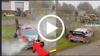 Mikkelsen Crash Video 😥 Andreas Mikkelsen lost his car 💥 WRC Central European Rally 2024