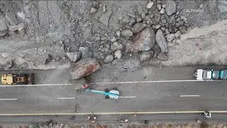 School bus-sized boulders block portion of Interstate 8 in East County