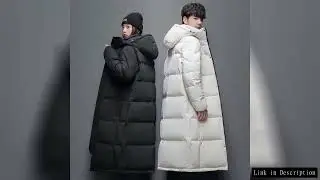 Men's Winter Long Down Jacket Brand Trendy Solid Color Hooded White Duck Down Parka Women Outdoor Sk
