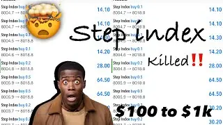 STEP INDEX winning strategy📈😳GROW ACCOUNTS  in mins💰$100 to $1300🤑🔥 #stepindex #deriv