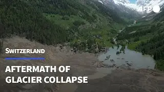 Aerial images show the aftermath of Swiss glacier collapse | AFP