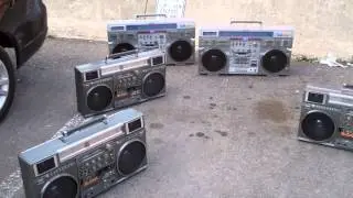 2 Conion C-100's Clairtone 7980's and 3 JVC M90's Boombox Ghettoblaster Collection Street