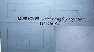 ORTHOGRAPHIC PROJECTION | FIRST ANGLE PROJECTION | step by step tutorial