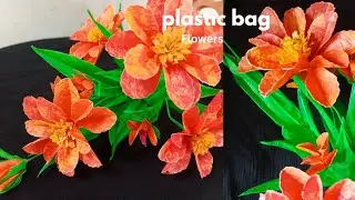 Beautiful flowers from plastic carry bags/diy flowers making with plastic carry bags 
