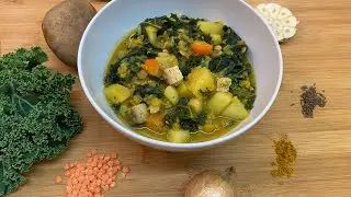 Grünkohl mit roten Linsen und Curry