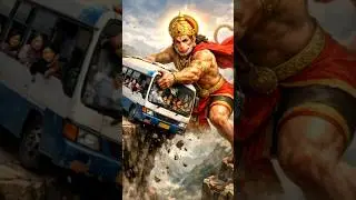 bus ko girne Se bachaye Hanuman Ji  #shortsfeed #cartoon #ai #jaihanuman #viralshorts