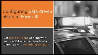 Getting more efficient working with your data! Data driven alerts in Power BI...