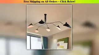Mouille Ceiling Lamp Nordic Spider Pendant Light Multi 3/6heads for Living Room Bedroom Black