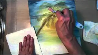 #lovesummerart Tropical Art Journal Page using Pan Pastel and Prisma Pencils