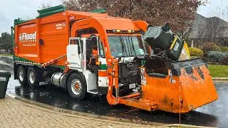 First Day on Route! Flood Brothers Autocar Heil Curotto Can Garbage Truck