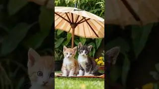 ⛱️ Kittens on vacation mode! Tiny beach day on a blanket 😎