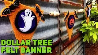 Adorable DIY Felt Halloween Banner -- Dollar Tree Crafts -- Fall 2019 Decor