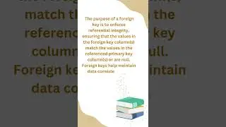 What is the purpose of a foreign key in a database?#youtubeshorts #foreign#database#purpose
