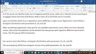 Exercise 4-27 An acute-care facility treats non-emergency patients  simulation With Arena