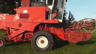 Lein dreschen mit Laverda Mähdrescher- Öl Lein