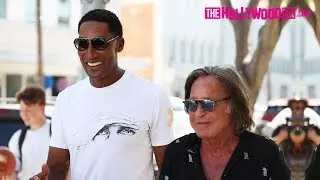 Scottie Pippen Signs Autographs During Lunch With Mohamed Hadid At Il Pastaio In Beverly Hills