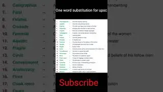 One word substitution #upsc