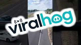 Officer's Spike Strip Fails To Stop Speeder || ViralHog