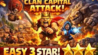 Clan Capital attacks easy 3 Star || Clash of Clans || 