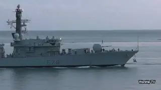 HMS KENT F78 ENTERS DEVONPORT NAVAL BASE AT DEVIL'S POINT - 16th January 2019