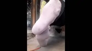 Indonesian farm girl after workout sock soles reflex