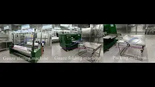 Complete gauze swab making machine/ from jumbo gauze roll to package