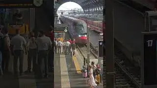 Italo highspeed train approaching Milano Centrale Train Station! train #railway #milano #highspeed