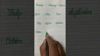 Cursive Writing ✍️ (12 Months Name) #handwriting #calligrphylearning