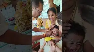 Baby girl ear piercing|  9 months old baby | ma chinna papa chevulu kuttuta - karna vedha