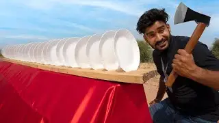 Glass Plates vs Axe Will They Survive | कितनी प्लेट टूटेगी ?