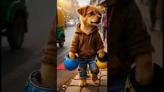 Wear a helmet, life is very precious. #ai #poorpuppy #shorts #helmet #life #precious