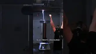 We set up a HUGE Tesla coil! #shorts