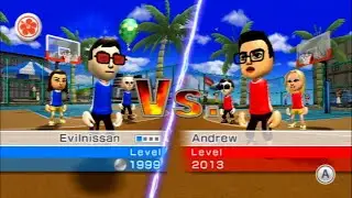 Wii Sports Resort - Basketball - Vs. Andrew (Level 1999)