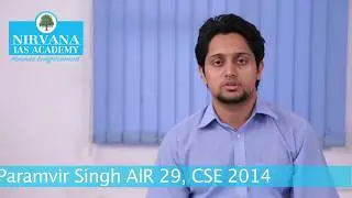 IAS TOPPER, AIR-29, Paramvir Singh, CSE-2014