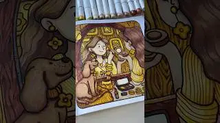 One color challenge🤎 #coloring #coloringbook #coloringchallenge #art #coloringpages #coloringart