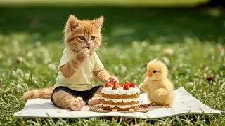 Friendship between a cat and a chicken🥰🙀 | The story of a kitten caring for a chick