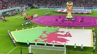 Welsh National Anthem - Wales v USA, World Cup Finals, 21/11/2022. 1st time played at World Cup.