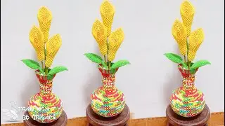 3d origami calla lily, arum lily  ( size S ) tutorial | Tutorial de lirio de cala de origami 3d