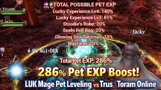 286% Pet EXP Boost! LUK Mage Pet Leveling vs Trus | Toram Online