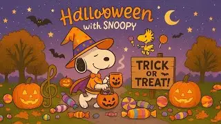 🎃Halloween with Snoopy👻Cozy Jazz Music for Relax & Good Mood☕Calm Night Vibes with Pumpkins & Candy🍬