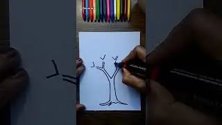How to draw a tree step by step easy tutorial part 1 #drawing#tree #draw #art #shorts#step by step