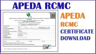 RCMC certificate for Export | Apeda RCMC certificate download |{ Apeda Certificate online download}
