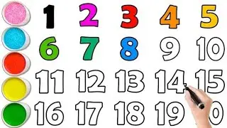 Learn Numbers 1 to 20 for kids | Easy Number Drawing, tracing, Learn Numbers with Colors